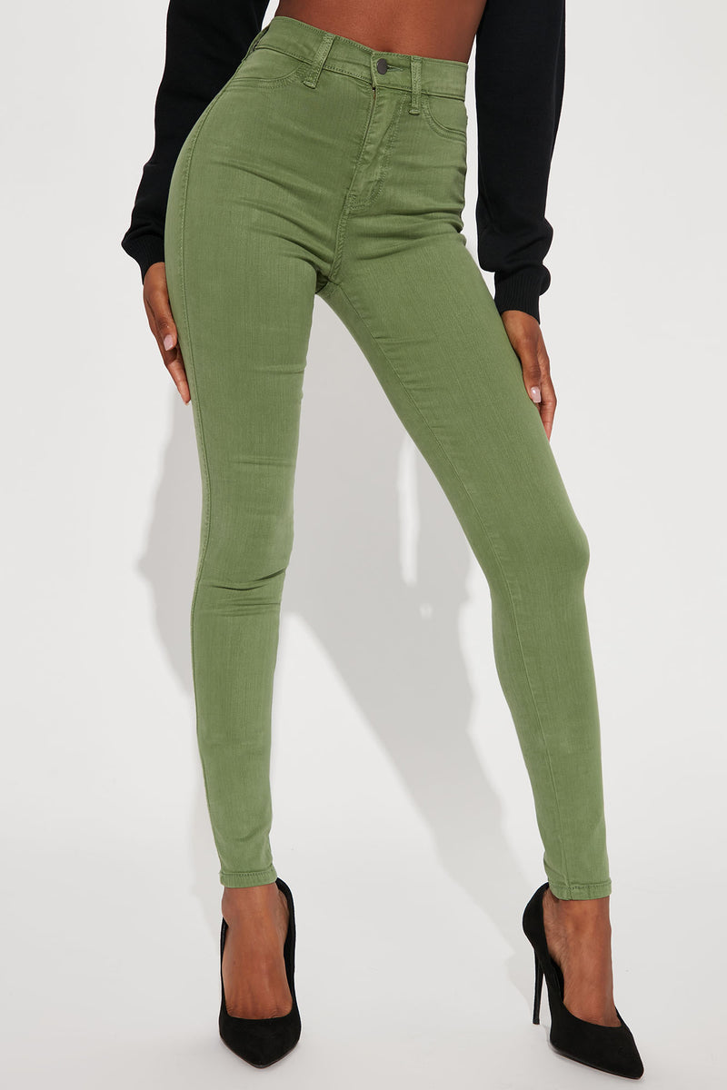 Fashion nova cheap olive green jeans