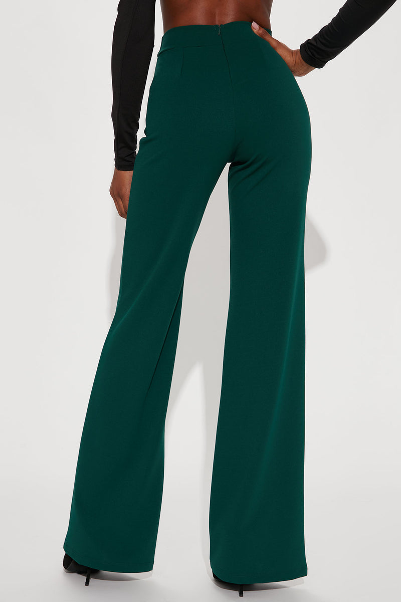 Victoria High Waisted Dress Pants - Hunter Green, Fashion Nova, Pants
