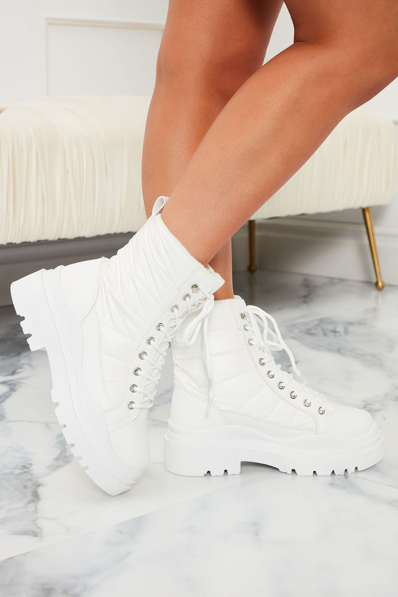 Keeping Me Warm Booties White Fashion Nova Shoes Fashion Nova