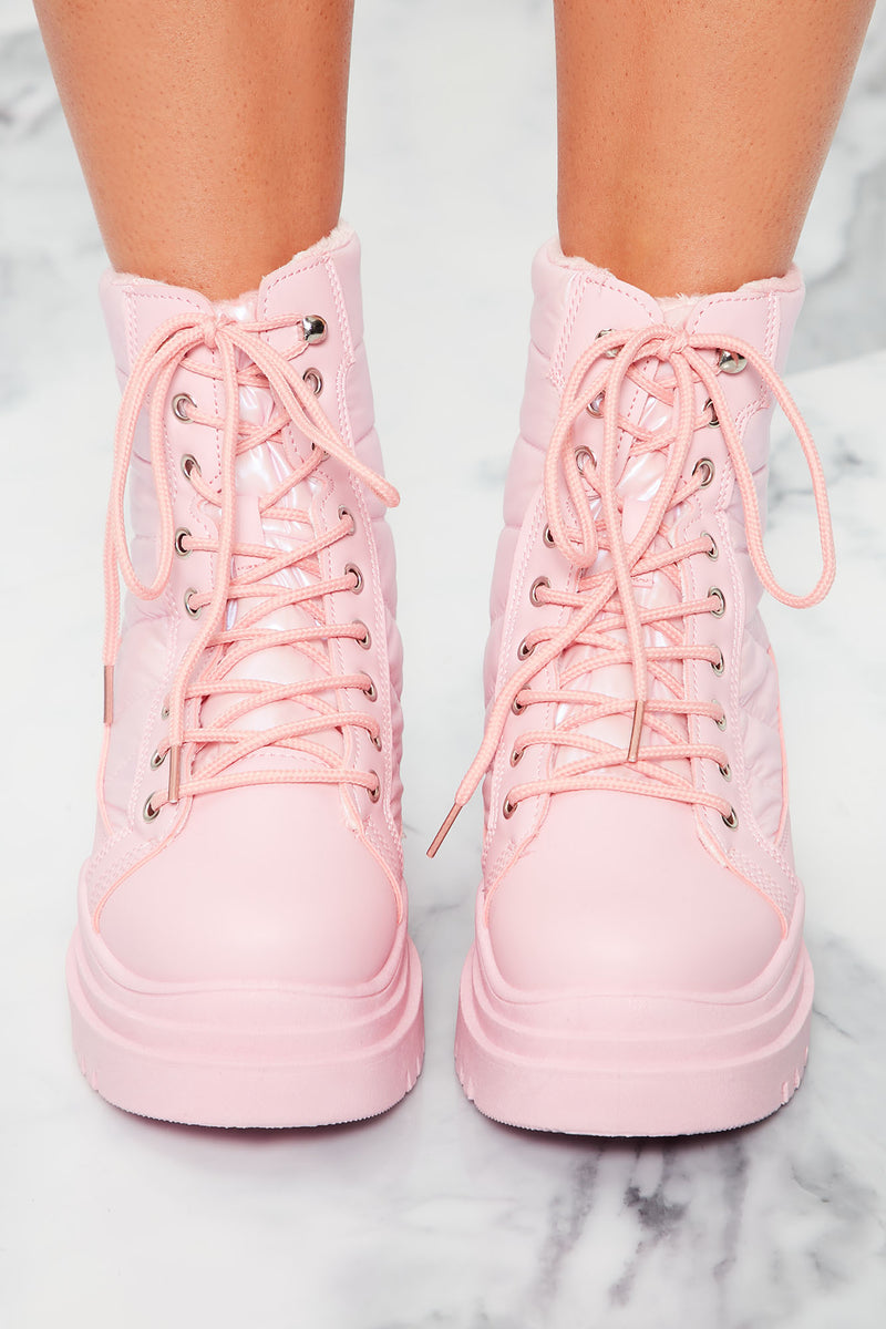 Light pink combat boots online
