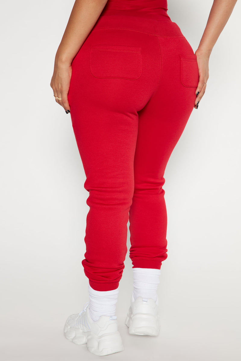 Relaxed Vibe Joggers - Red, Fashion Nova, Pants
