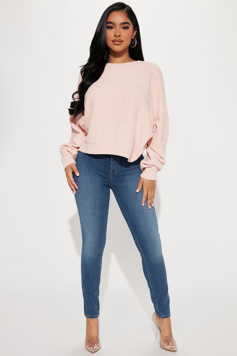 Blush chenille sales oversized sweater