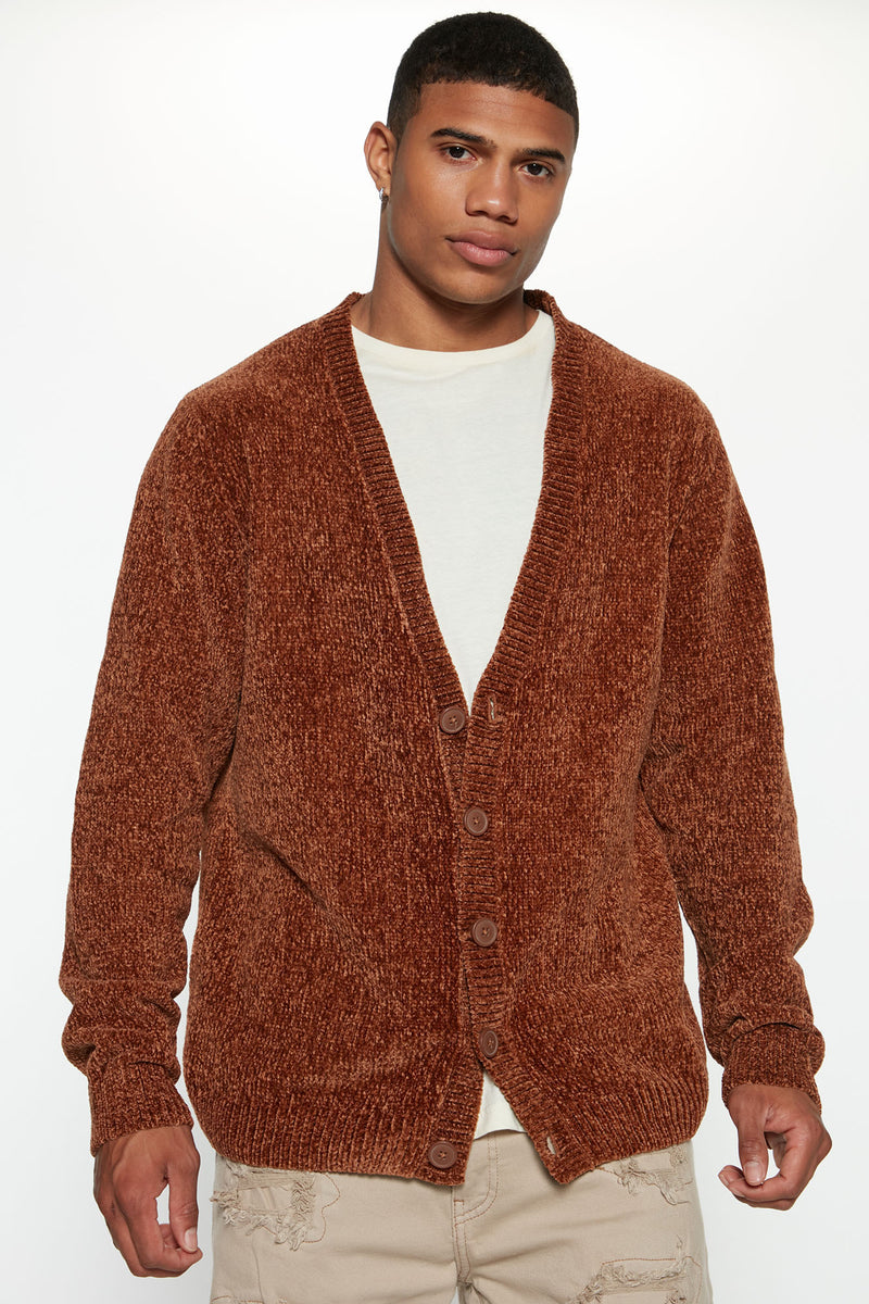 Chenille top mens sweater
