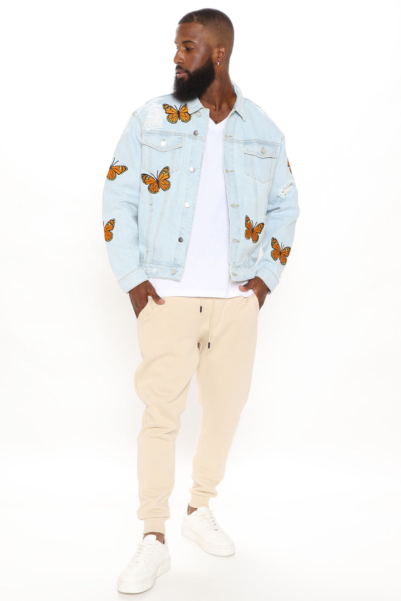White jean jacket deals fashion nova