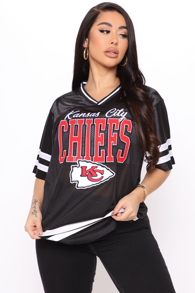 NFL Kansas City Chiefs Jersey Top - Black, Fashion Nova, Screens Tops and  Bottoms