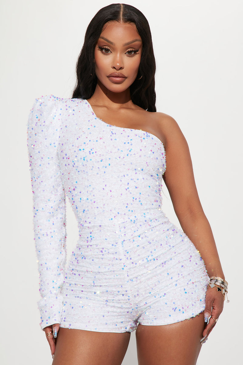 White glitter romper 2025