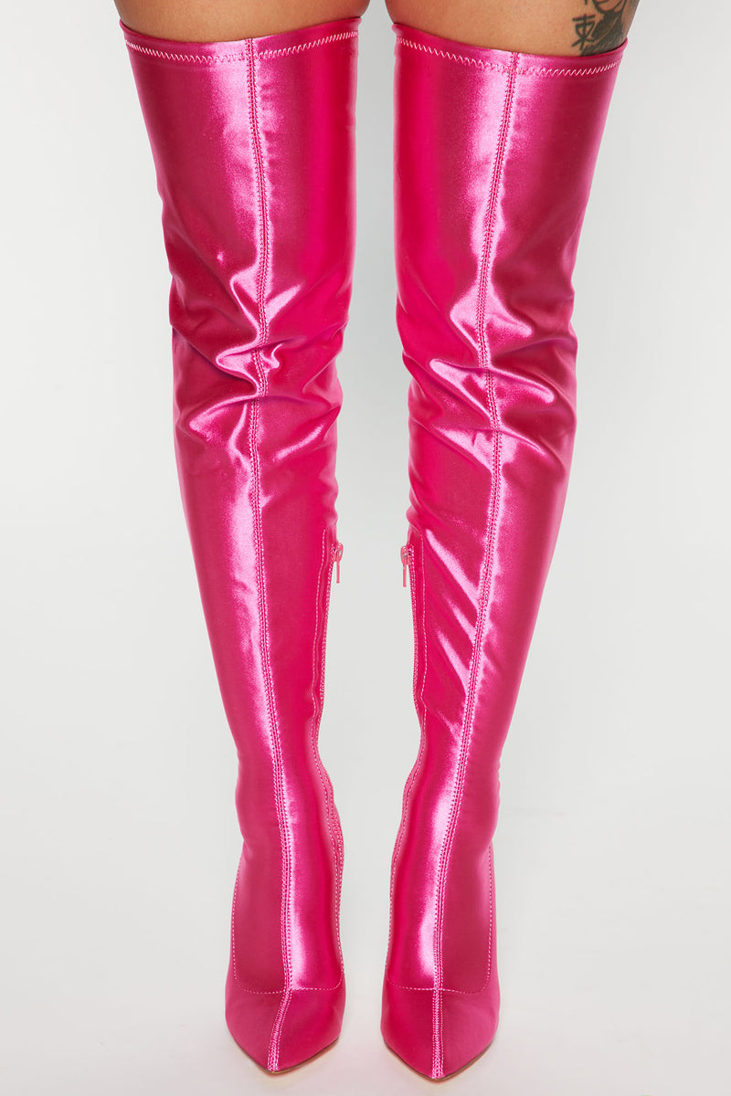 Thigh high 2024 hot pink boots