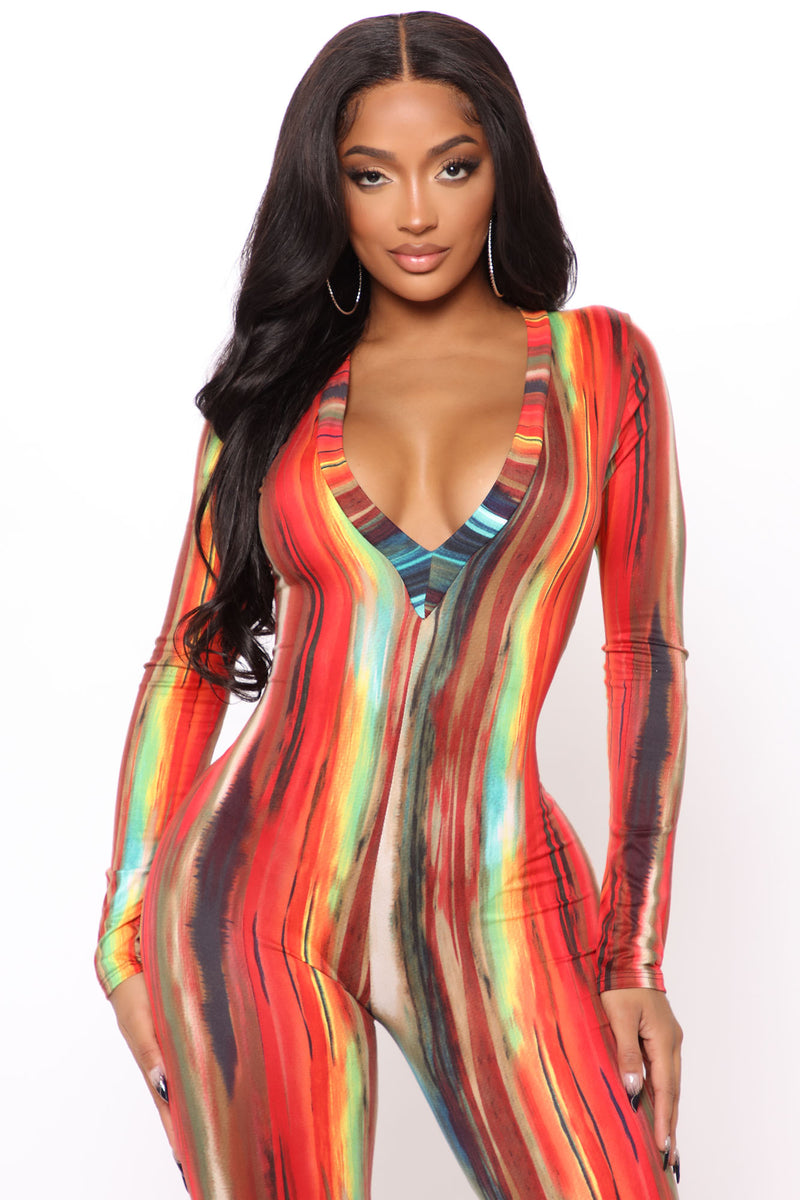 Rainbow Jumpsuit Fashion Nova 3d mon