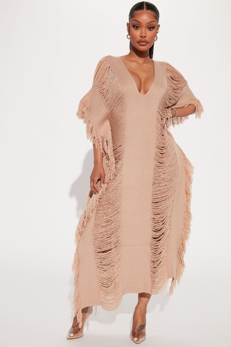 Rylee Sweater Midi Dress Beige Fashion Nova, Dresses Fashion Nova