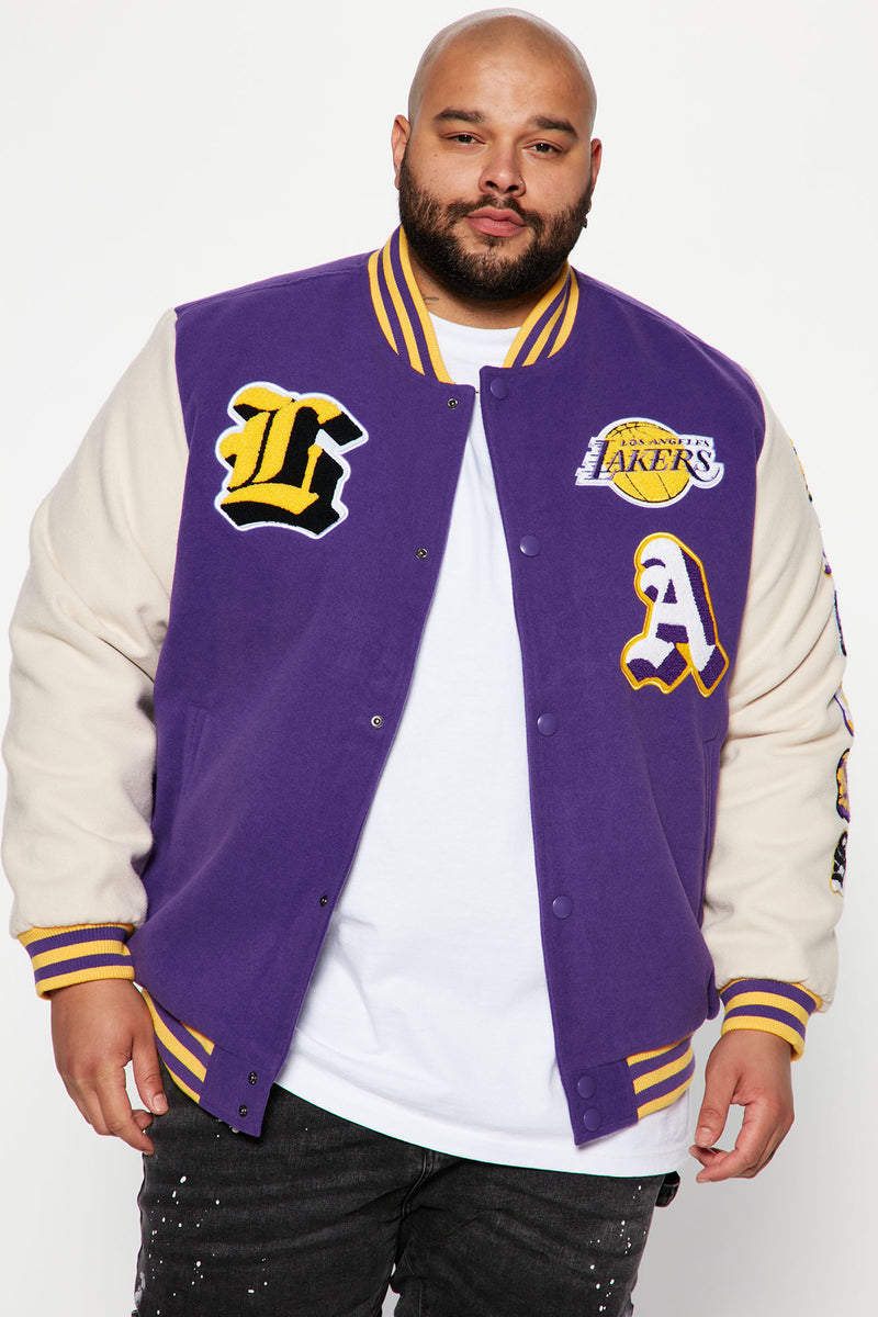 La Lakers NBA Black and White Varsity Jacket