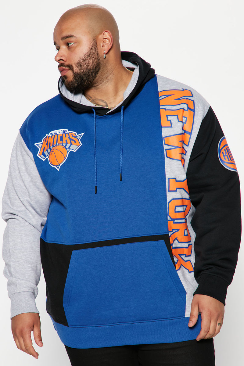 Profile Men's Blue New York Knicks Big & Tall 2-Hit Short Sleeve Pullover Hoodie
