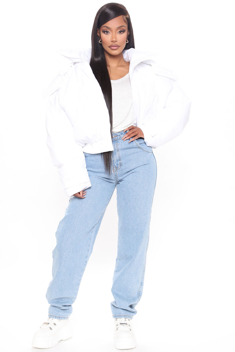 So Jaded Hooded Puffer Jacket White