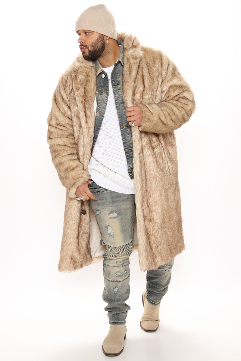 Cole Long Fur Coat - Black, Fashion Nova, Mens Jackets