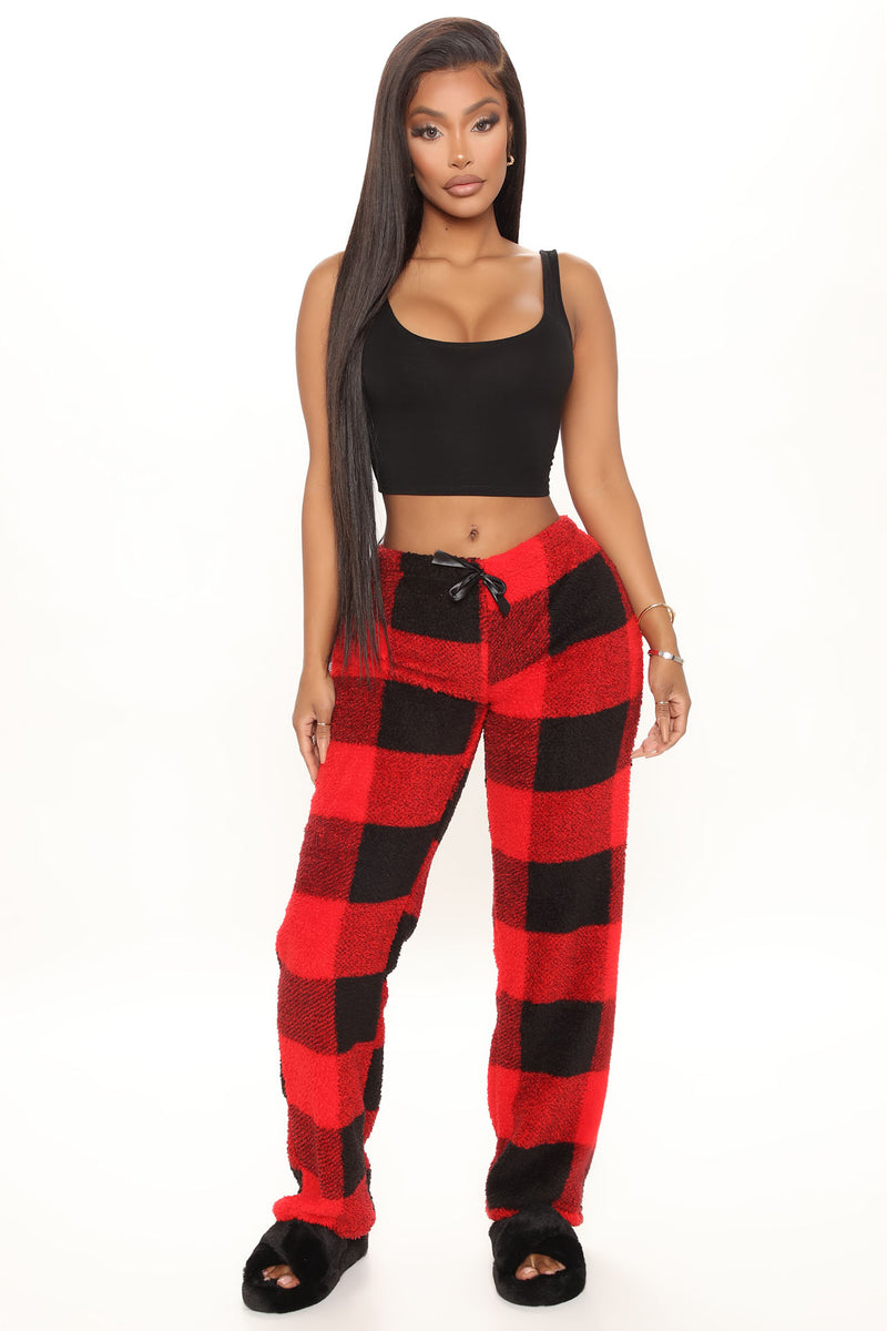 Fireside Snuggle Plush PJ Pants - Red/Black, Fashion Nova, Lingerie &  Sleepwear