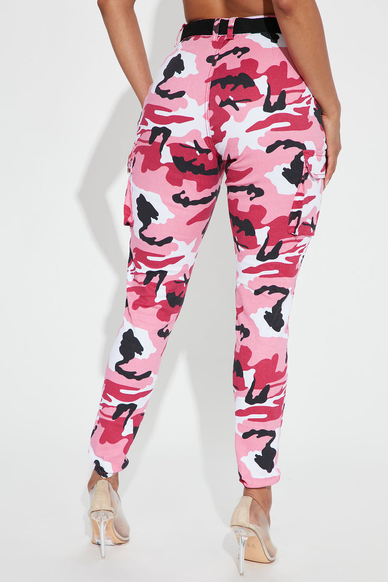 Season Of Color Camo Cargo Pant Pink combo Fashion Nova Pants