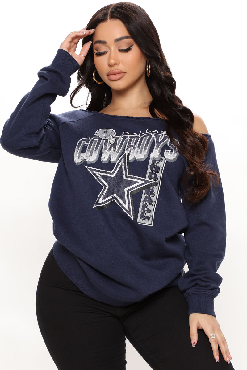 off the shoulder dallas cowboys shirt