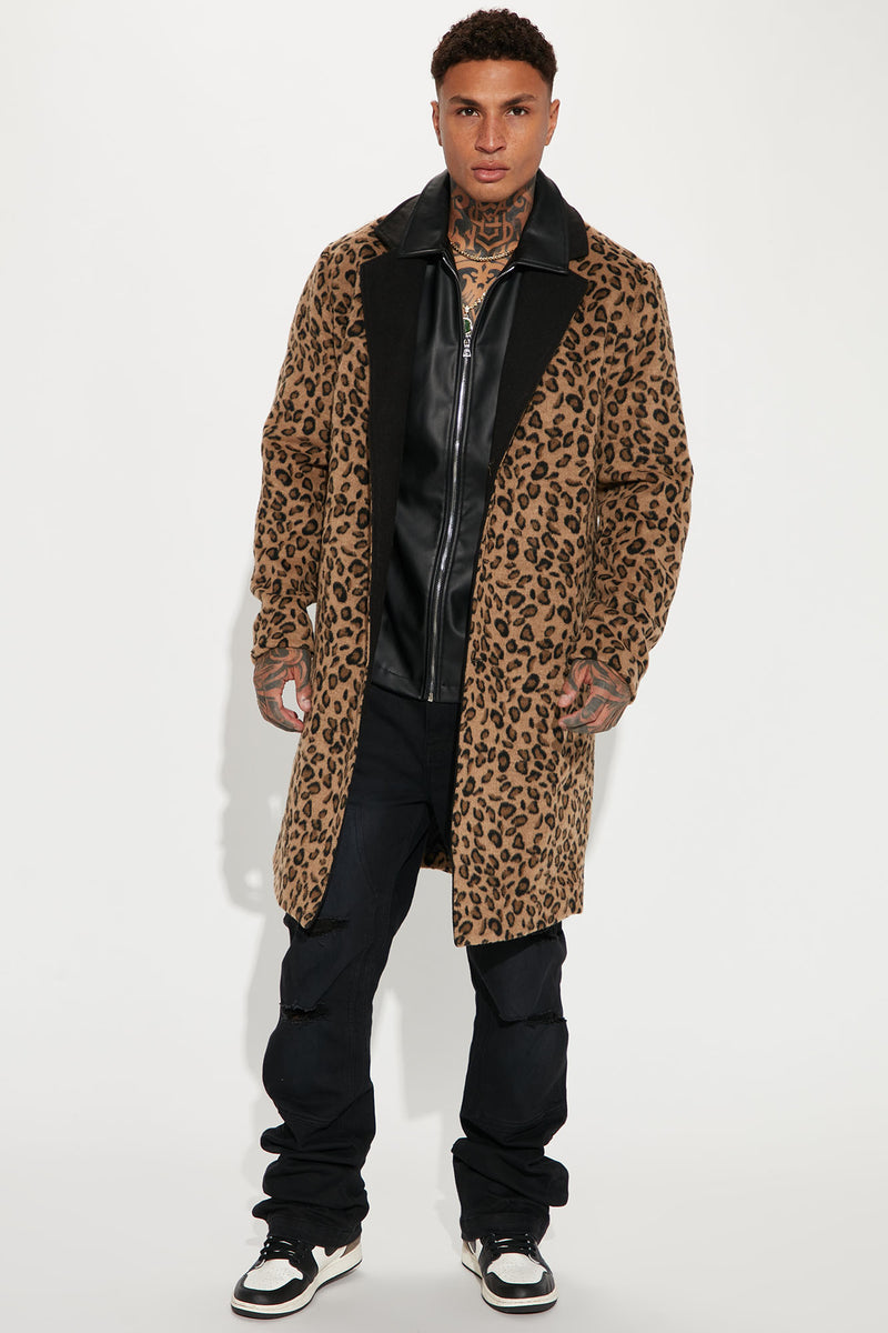 The Leopard Car Coat Tan Multi Fashion Nova Mens Jackets