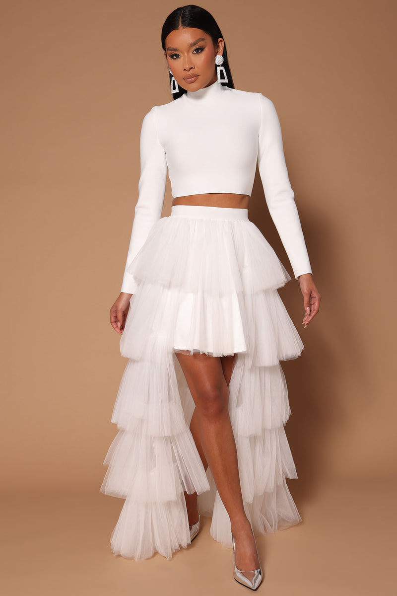 Nina Tulle Skirt Set - White, Fashion Nova, Luxe