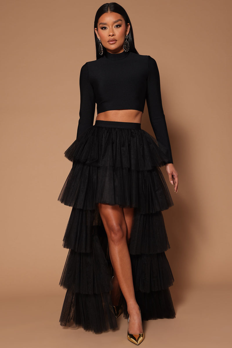 Nina Tulle Skirt Set Black Fashion Nova Luxe Fashion Nova