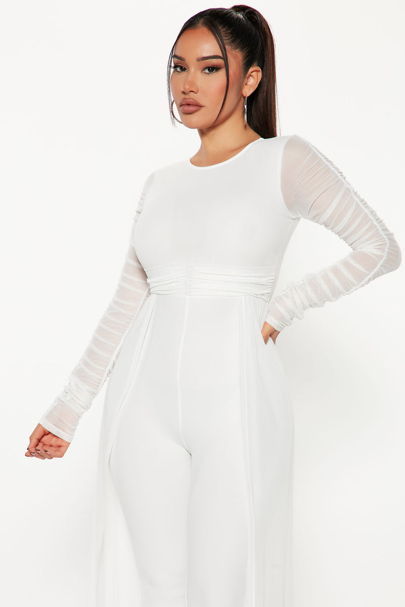 Mesh deals jumpsuit white