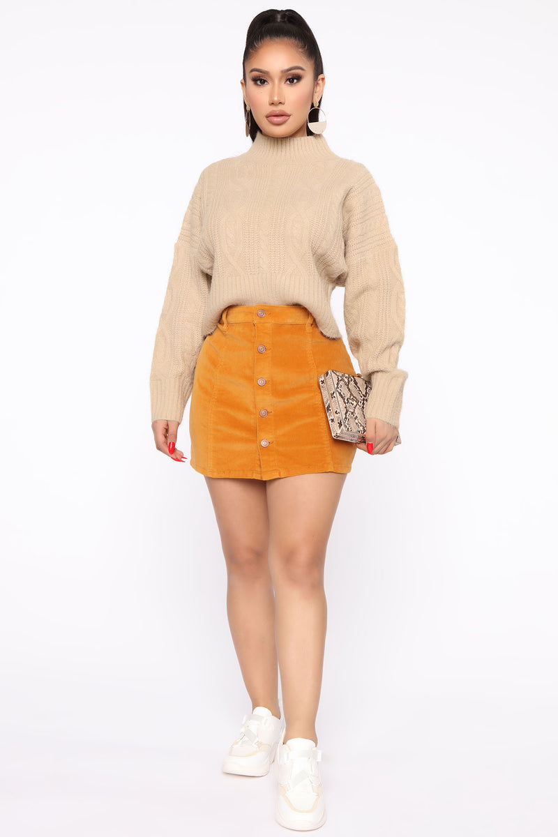 Mustard cord skirt online