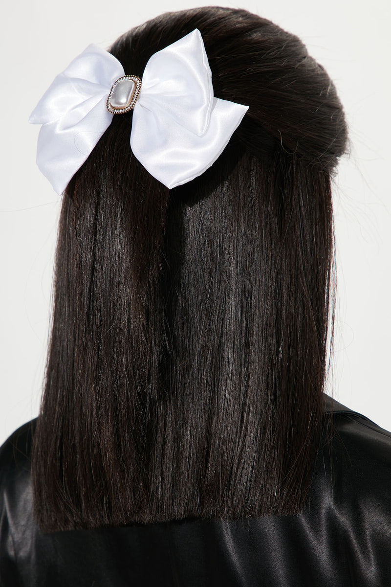She Has Class Bow Hair Clip White Fashion Nova, Accessories