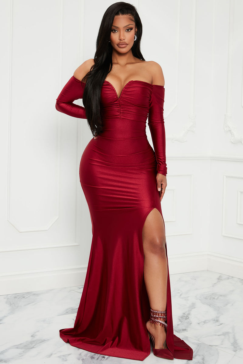 Red wine maxi dress Clearance