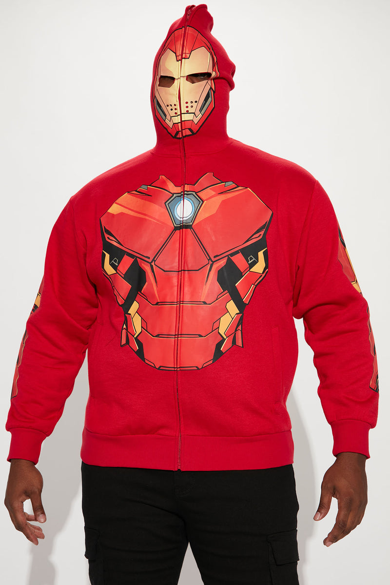 Iron Man Zip Up Hoodie Red Fashion Nova Mens Graphic Tees