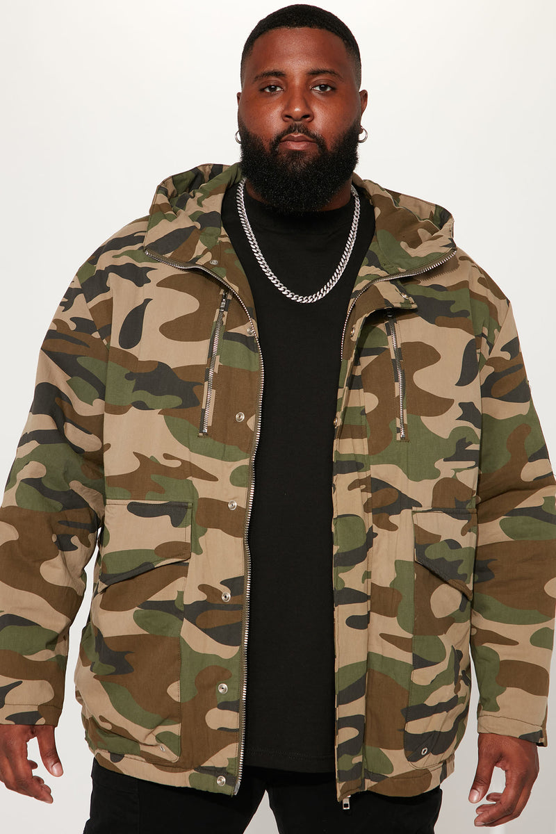 Mens camo clearance parka coat