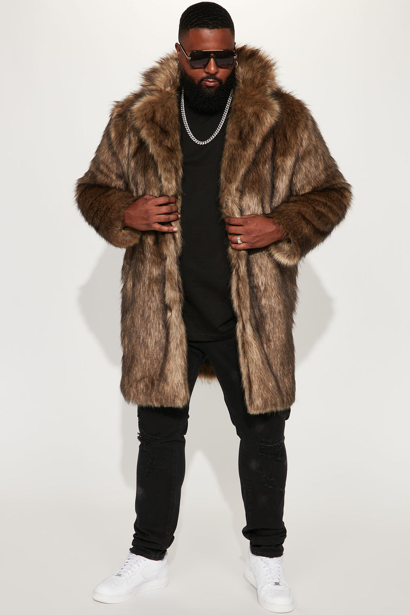 Tan fur sales coat mens