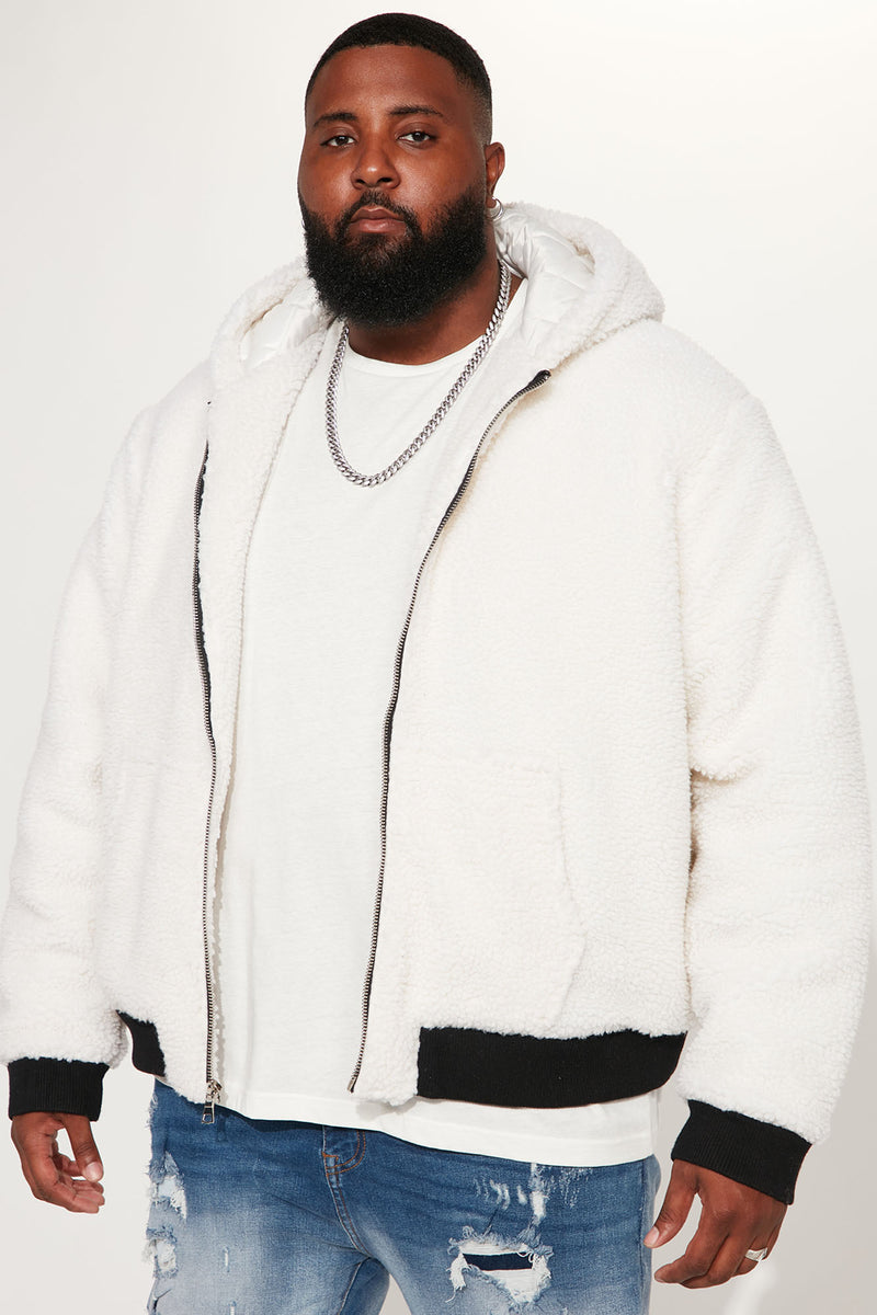 Sherpa white hoodie best sale