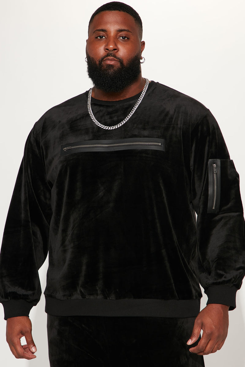 Black store velour sweatshirt