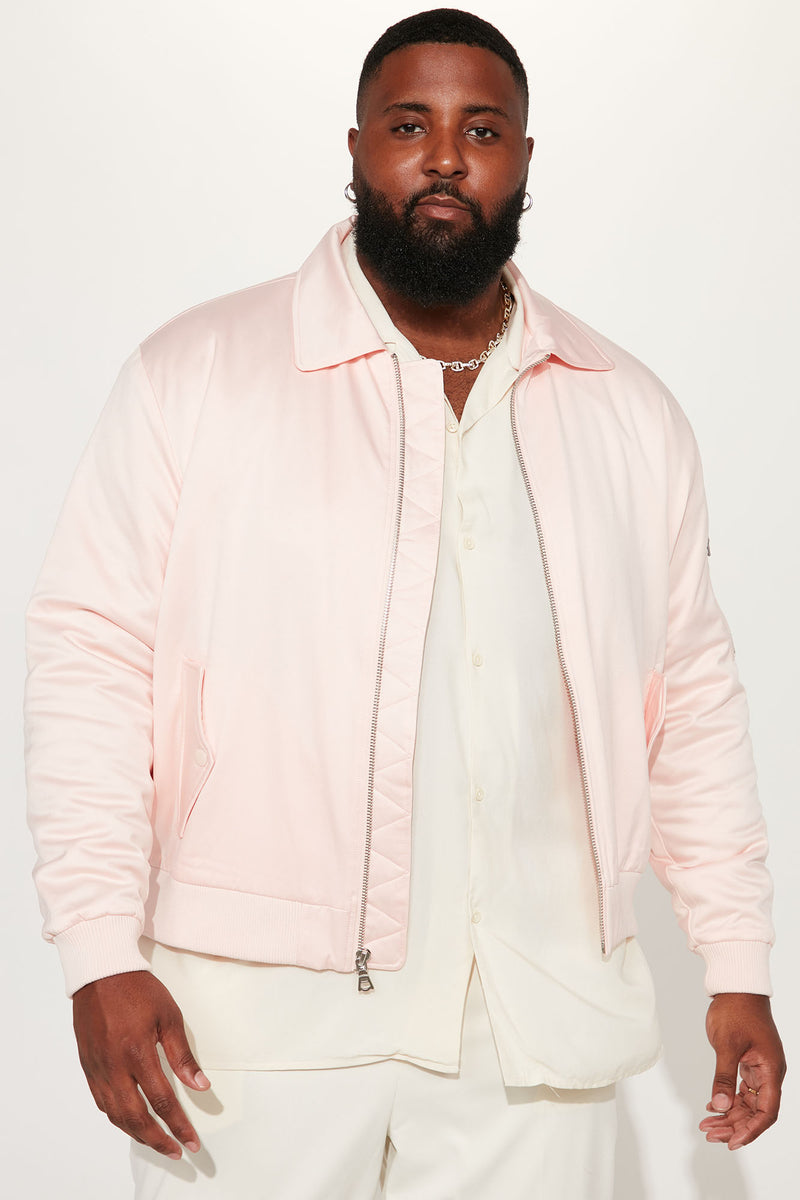 Blush pink outlet bomber jacket