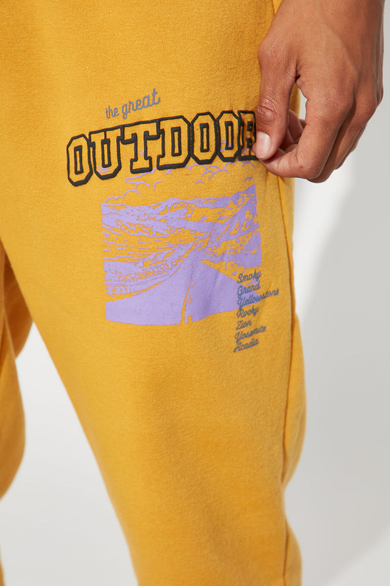 The Great Outdoors Jogger Mustard Fashion Nova, Mens Fleece Bottoms