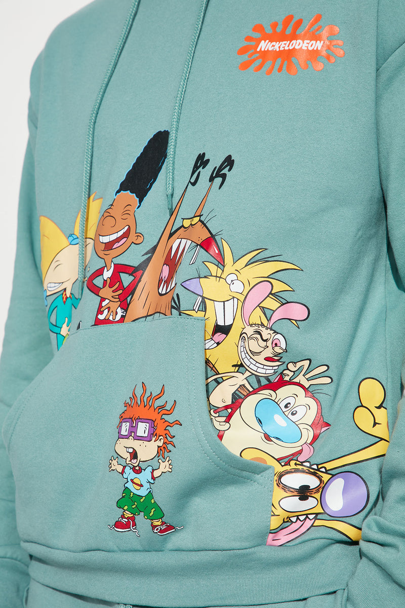Nickelodeon Splatter Hoodie Green
