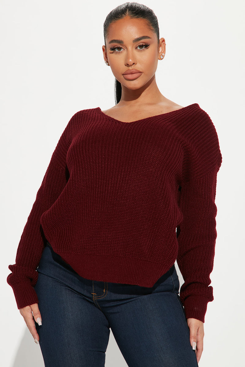 Girls burgundy deals sweater