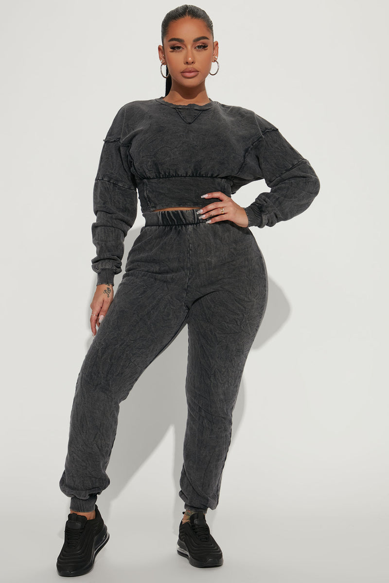Need A Break Jogger Set Black Fashion Nova Matching Sets