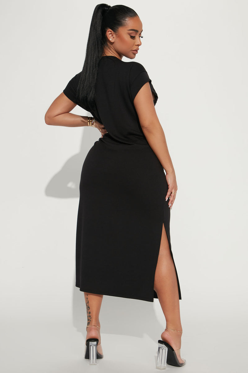 I Am Queen T Shirt Dress Black