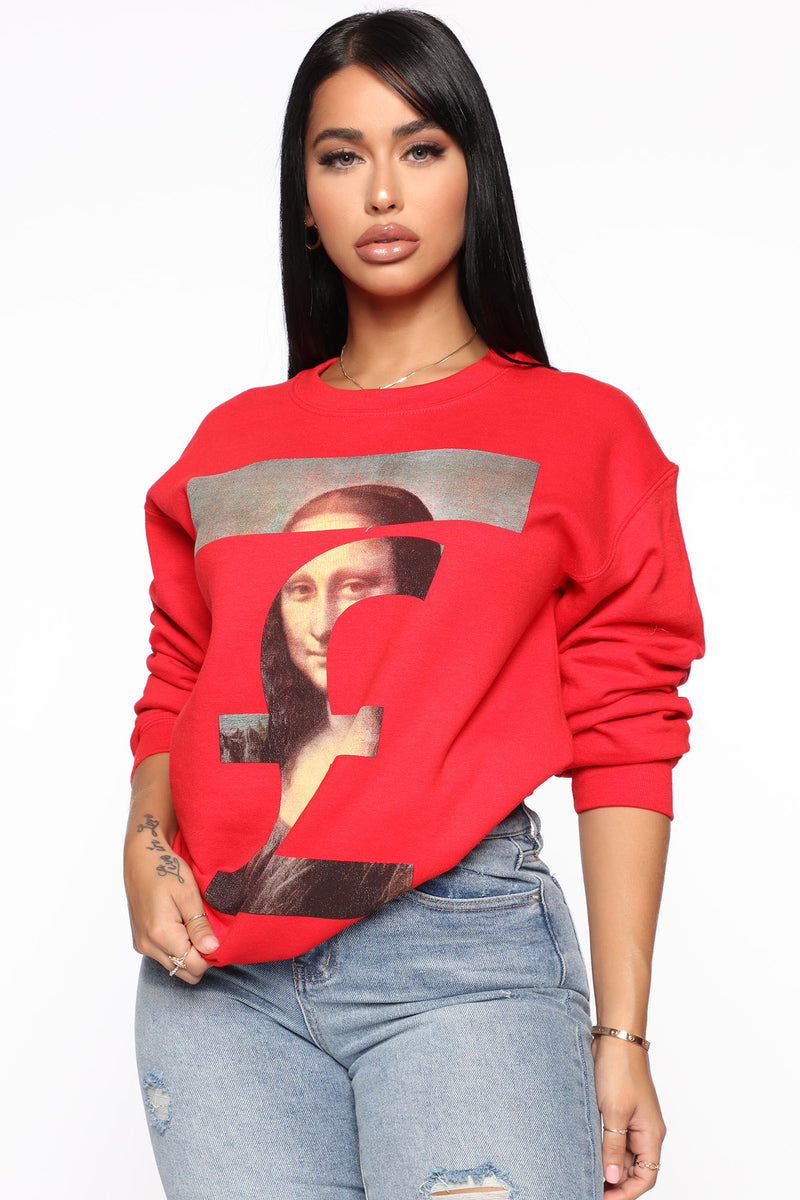 Mona lisa red on sale hoodie