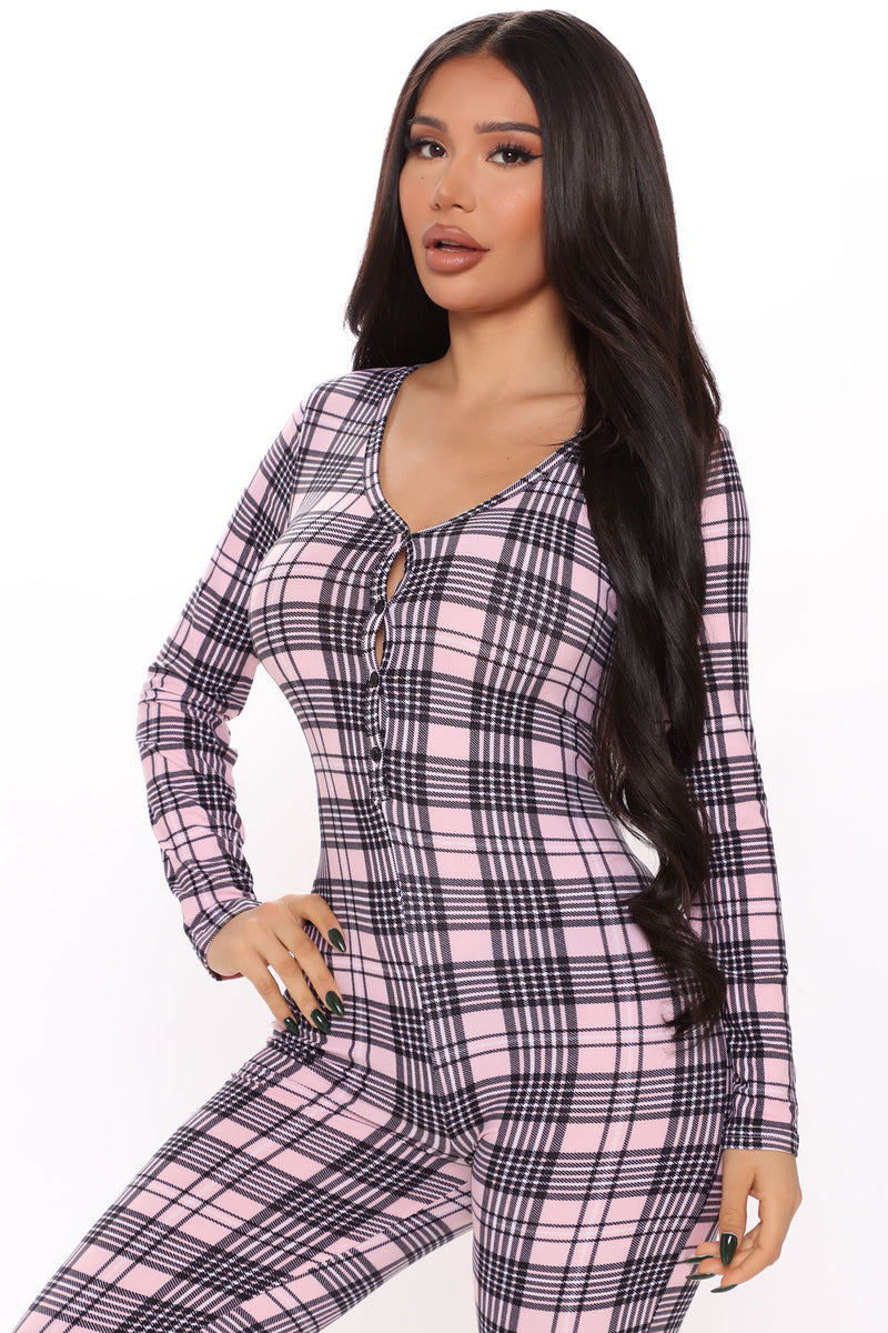 Fashion nova plaid jumpsuit deals