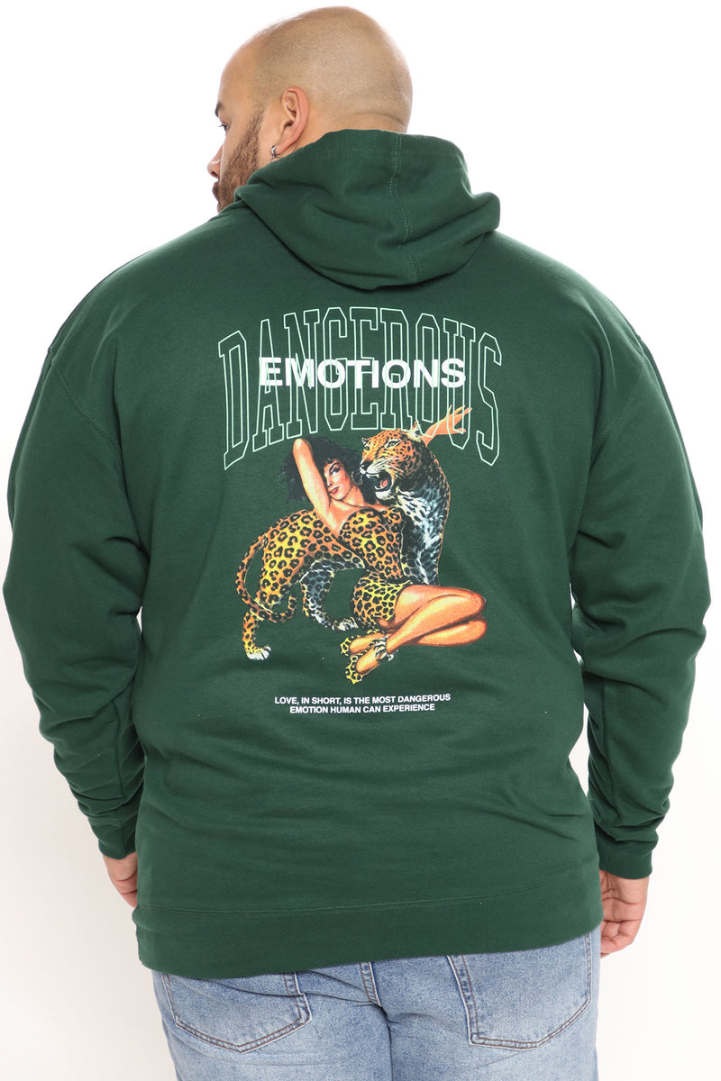 Dangerous Emotions Hoodie Green Fashion Nova Mens Graphic
