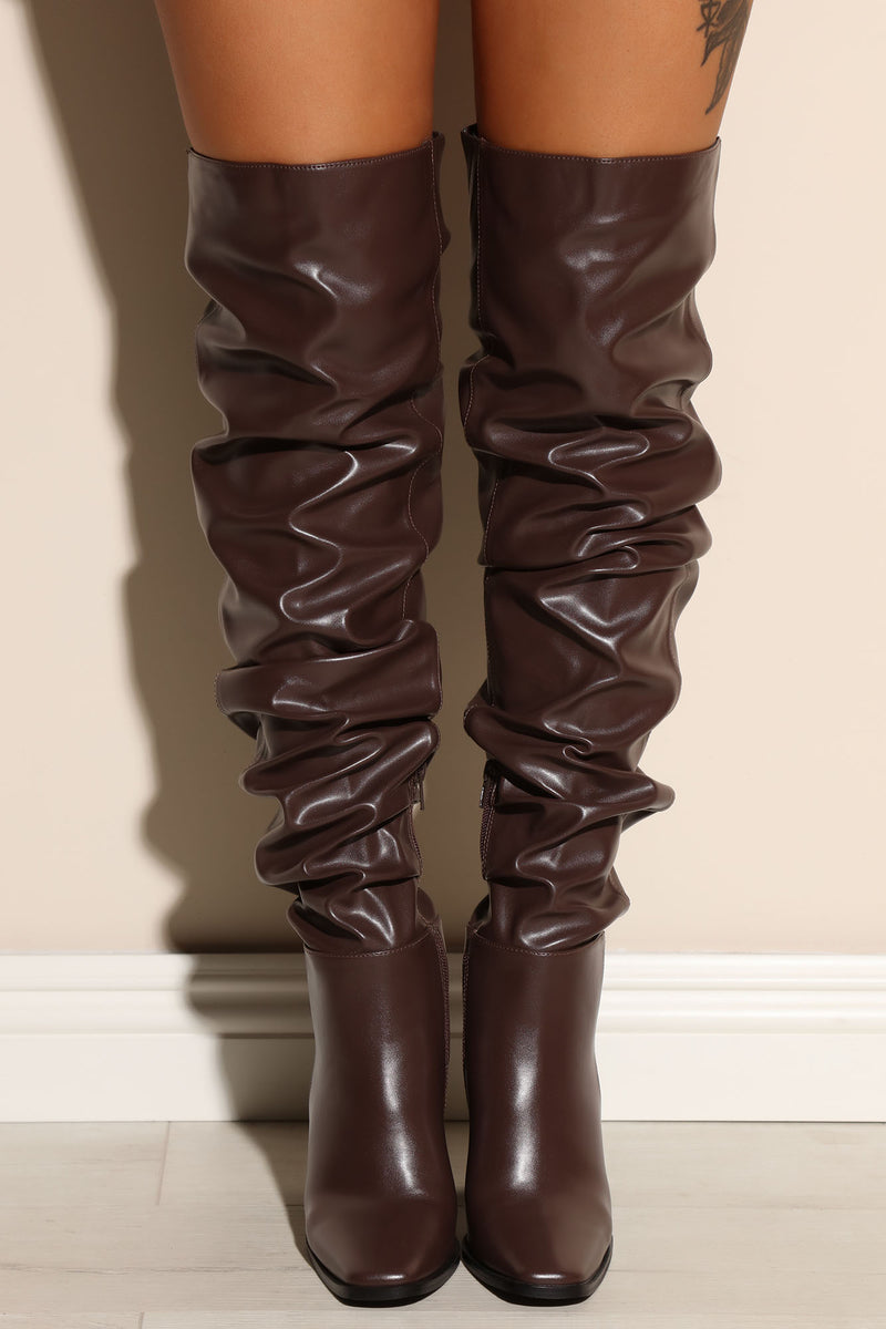 Over the knee scrunch sales boots