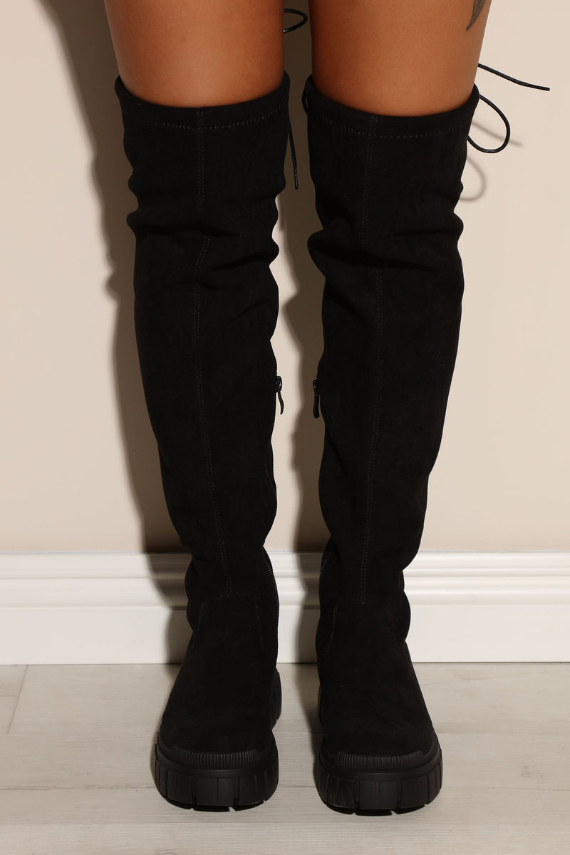 Chunky sole over online the knee boots