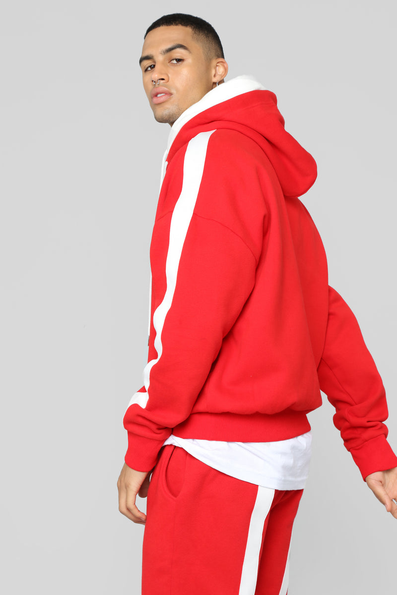 Redemption Hoodie Red/White Fashion Nova, Mens Fleece Tops Fashion Nova