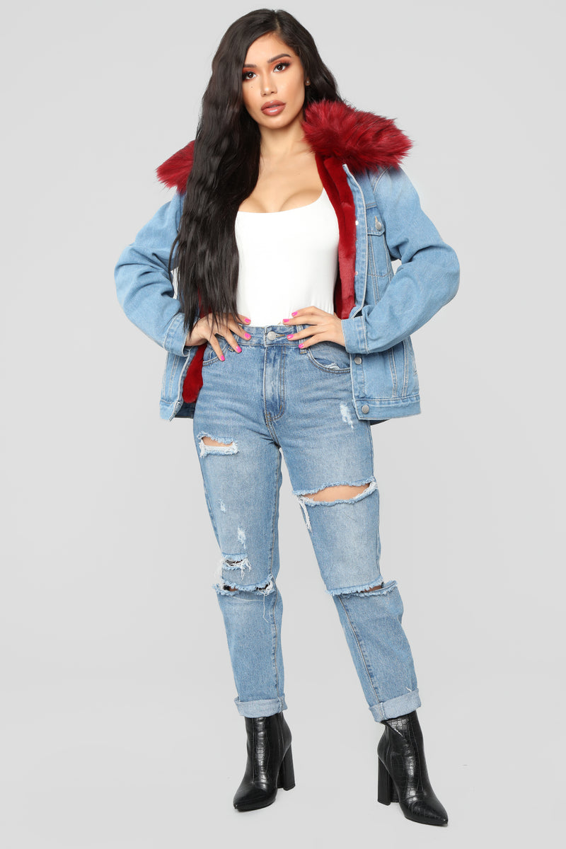 Long denim jacket fashion nova clearance