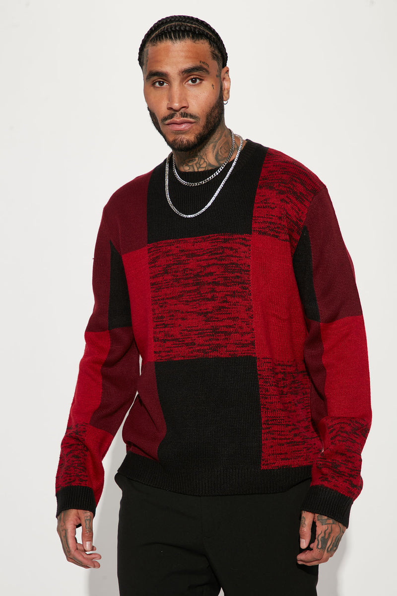 Red and black plaid pullover sale