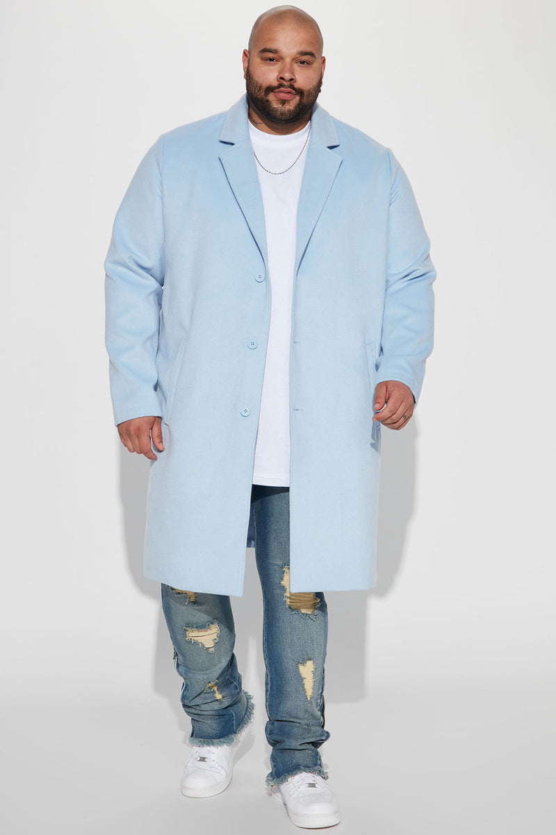 Structured Long Coat Light Blue