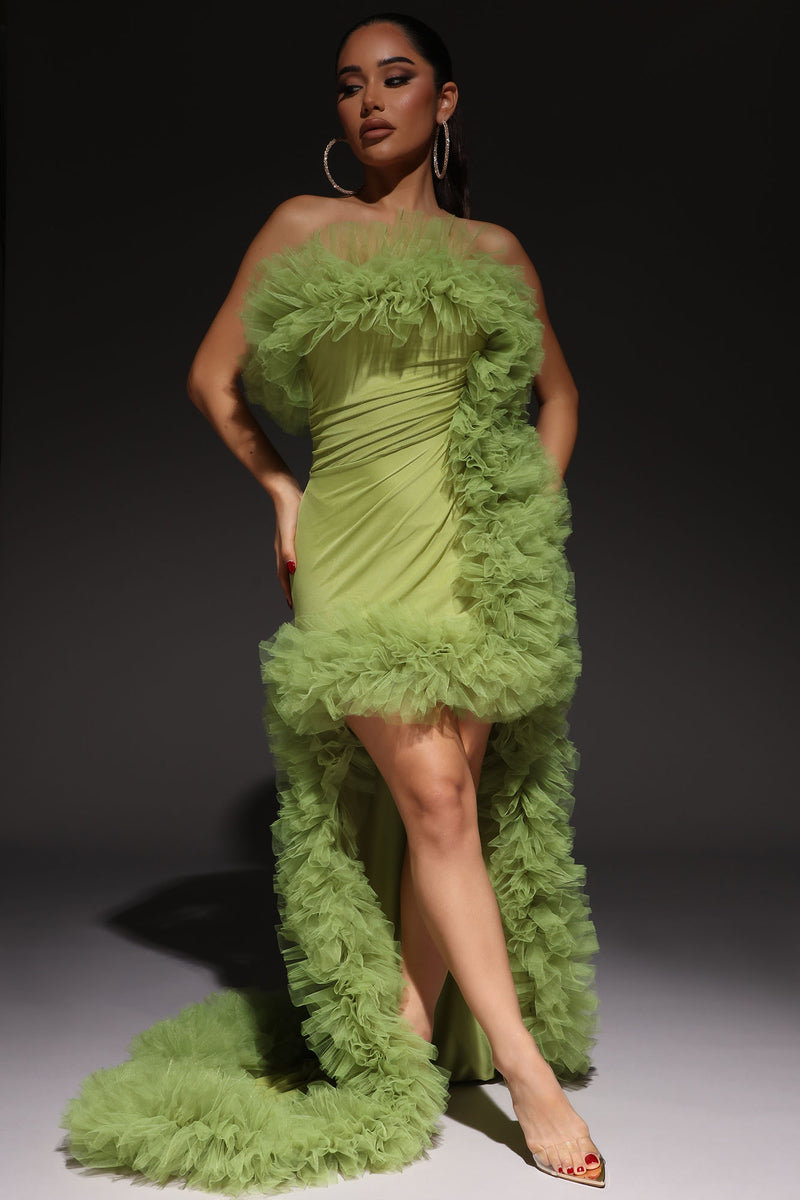 Fashion nova pink and hot sale green dress