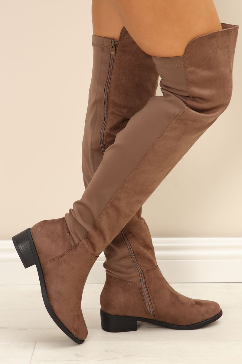 High boots taupe sales