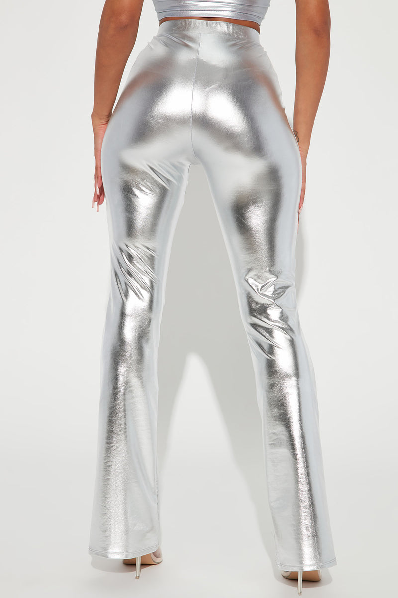 Your Wildest Dreams Metallic Flare Pant Silver